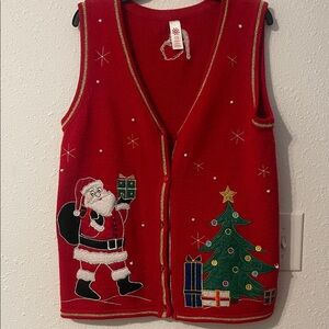 Festive Red Santa Christmas Vest